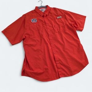 Columbia PFG Auburn University Orange Short Sleeve Shirt Men's Size XL Ominshade